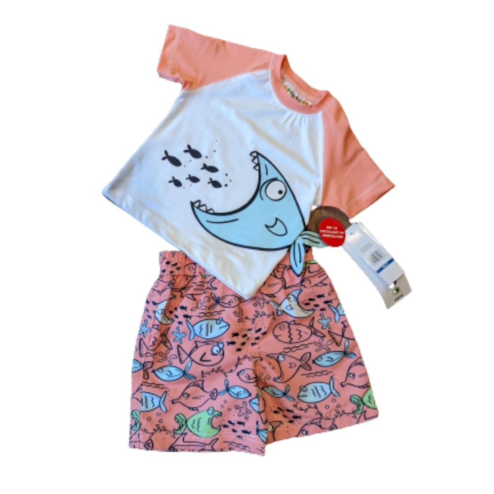 NWT Toddler Boy Swim Set-Rashguard and Swim Trunks. Wippette 2T